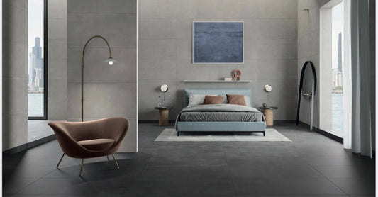 Piastrelle 60x120 Stonecloud dark rettificato grigio cemento matt