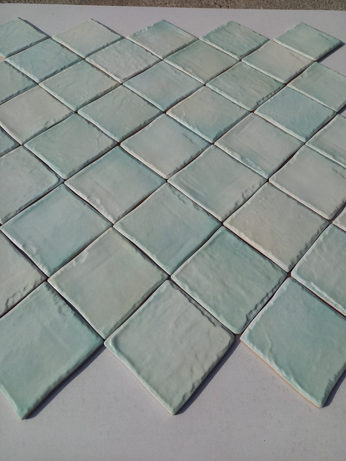 Piastrelle 10x10 Verde chiaro matt