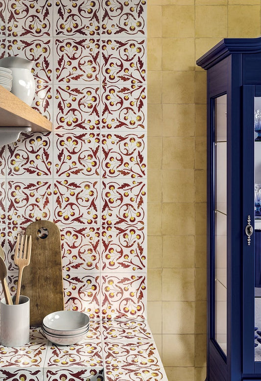 Piastrelle 22x22 Storie d'Italia giallo matt rettificato