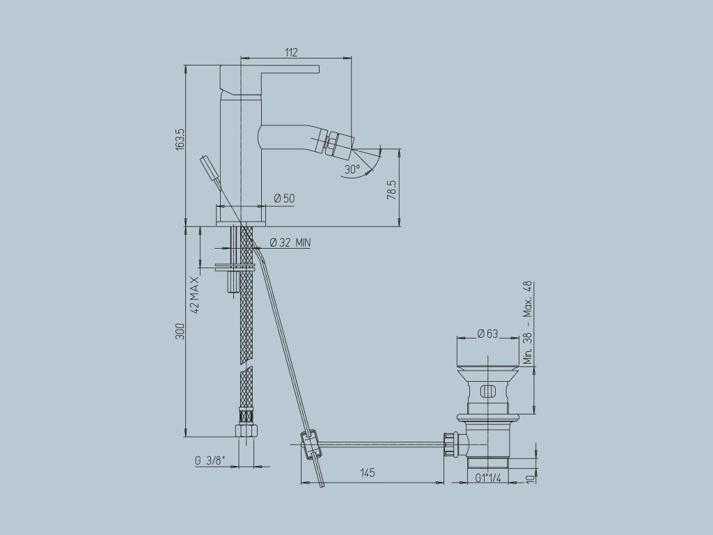 Miscelatore monocomando bidet Serie Sunset