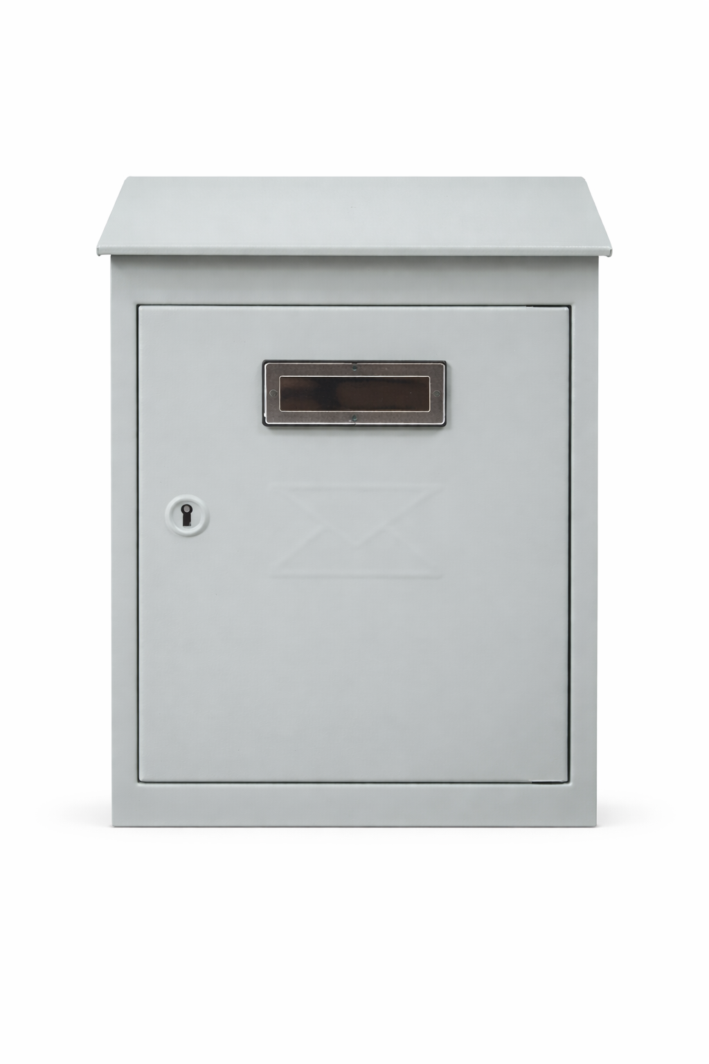 Cassetta postale grigia con tetto