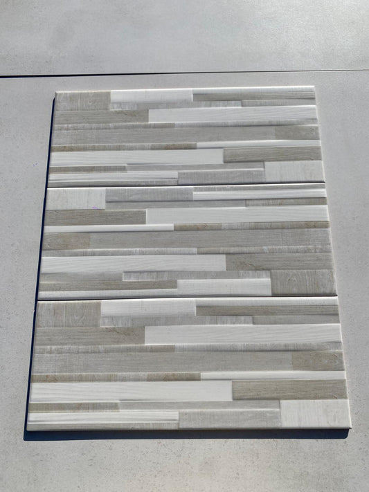 Piastrelle 20x50 Dec. intarsio grey legno matt