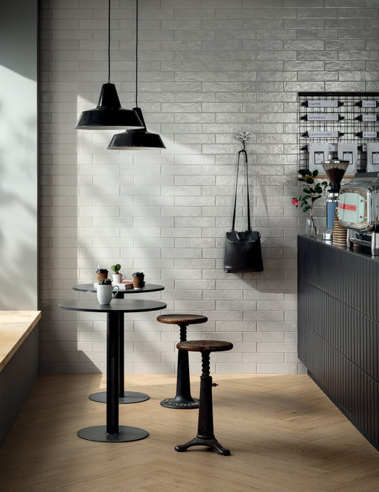 Piastrelle 7.5x30 Regoli bianco glossy