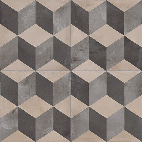 Piastrelle 20x20 Serie Terra cubo f bianco nero matt