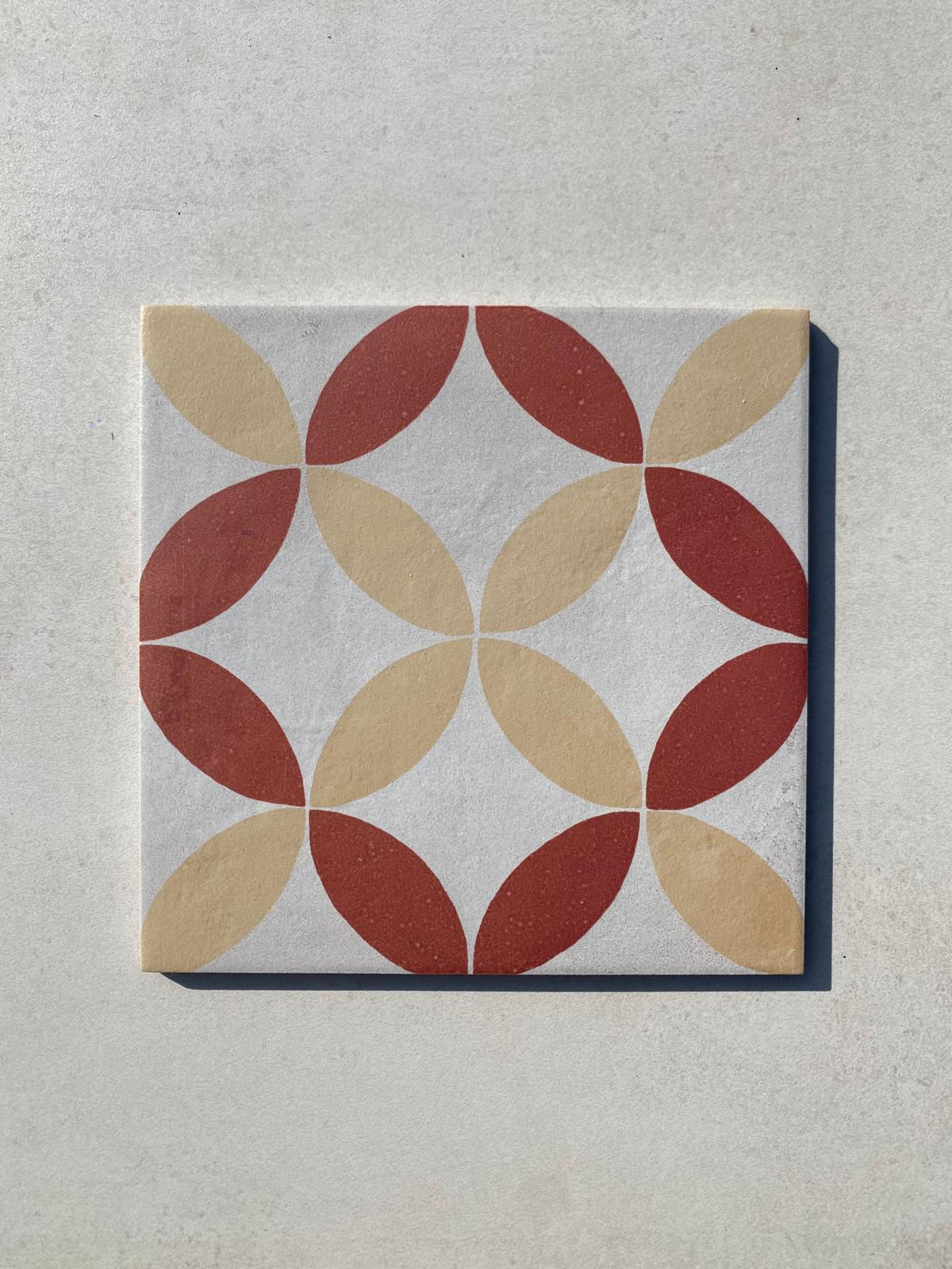 Piastrelle 20x20 Serie terra art astro tc matt giallo rosso bianco