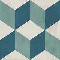 Piastrelle 20x20 Serie Terra art cubo oc matt blu verde bianco