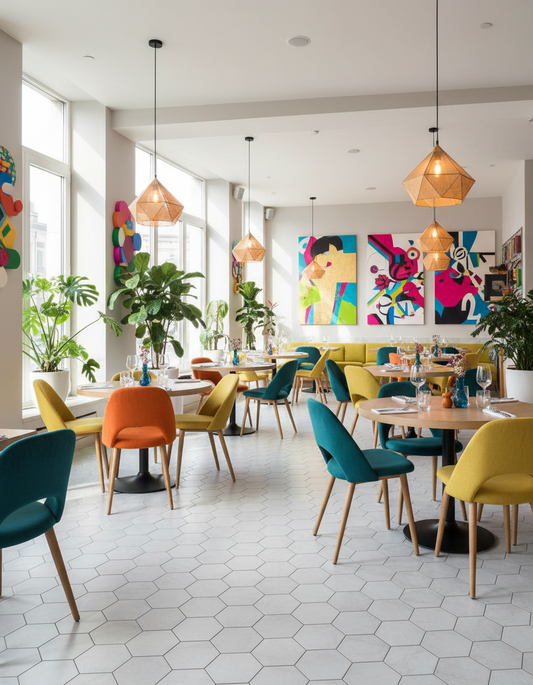 Piastrelle 25x21.6 Serie Terra art fondo bianco esagonale