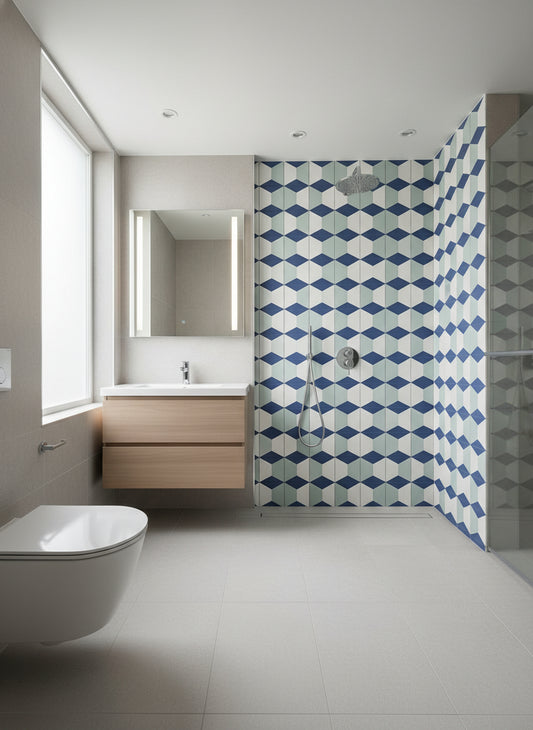 Piastrella 20x20 Dement prospect blu decoro matt