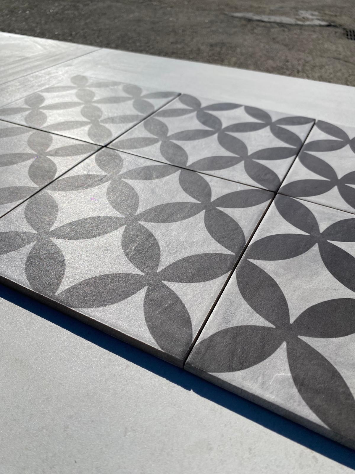 Piastrelle 20x20 Serie Terra astro f bianco nero matt