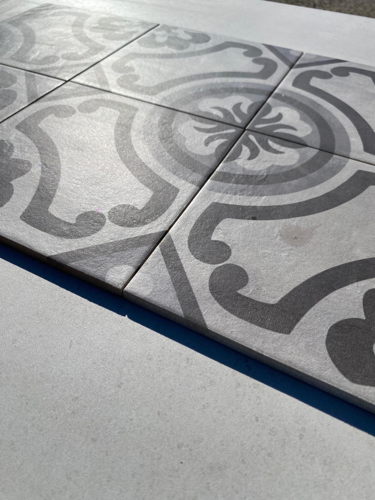 Piastrelle 20x20 Serie Terra giglio f bianco nero matt