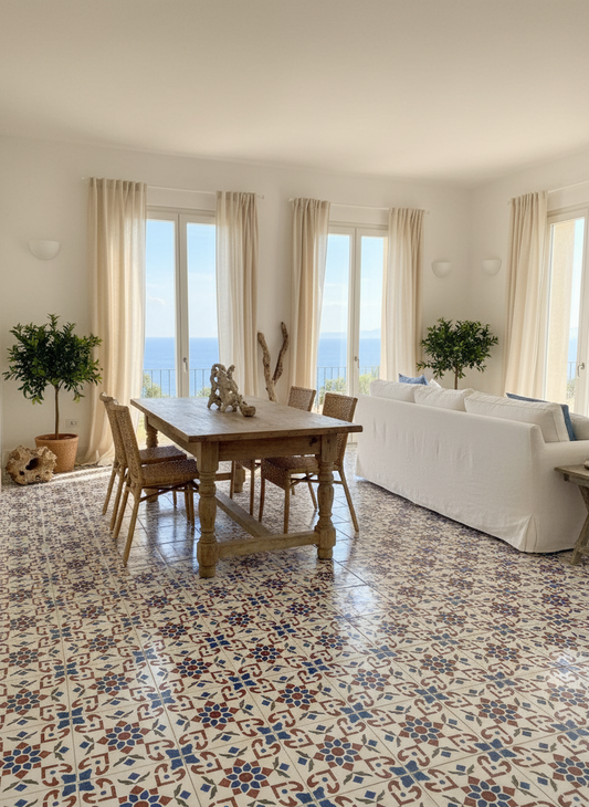 Piastrelle 22x22 Storie d'italia s4 rettificato matt blu rosso