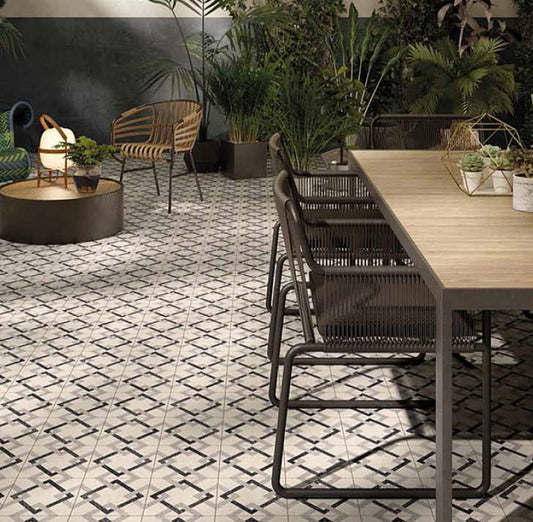 Piastrelle 20x20 Quadri F graniglia rettificato da esterno R10
