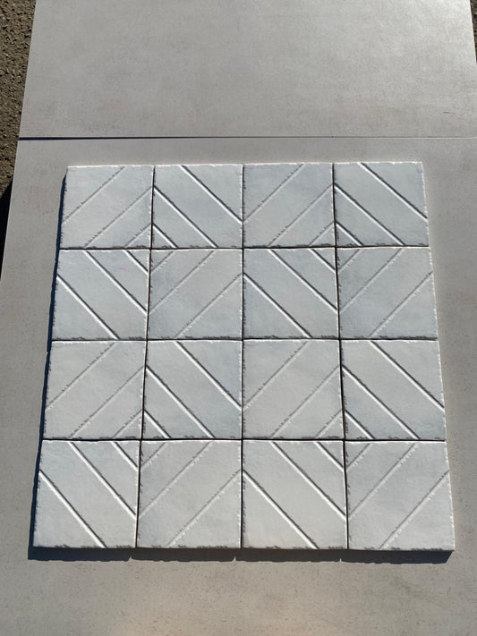 Piastrelle 15x15 Losanga bianco lucido decorato