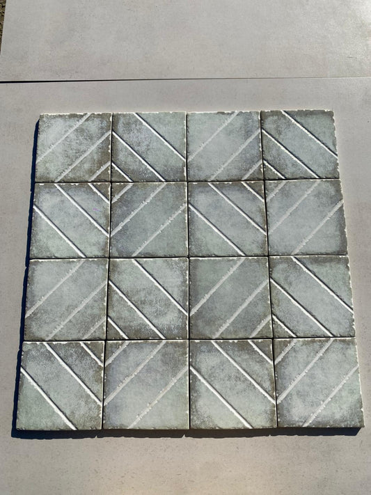 Piastrelle 15x15 Losanga maiori verde lucido decorato