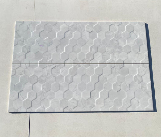 Piastrelle 25x75 Nido d'ape Perseo lucido bianco