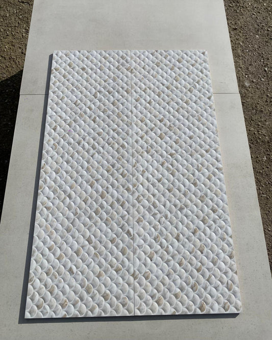 Piastrelle 30x90 Mos Lucia beige squame glossy rettificato