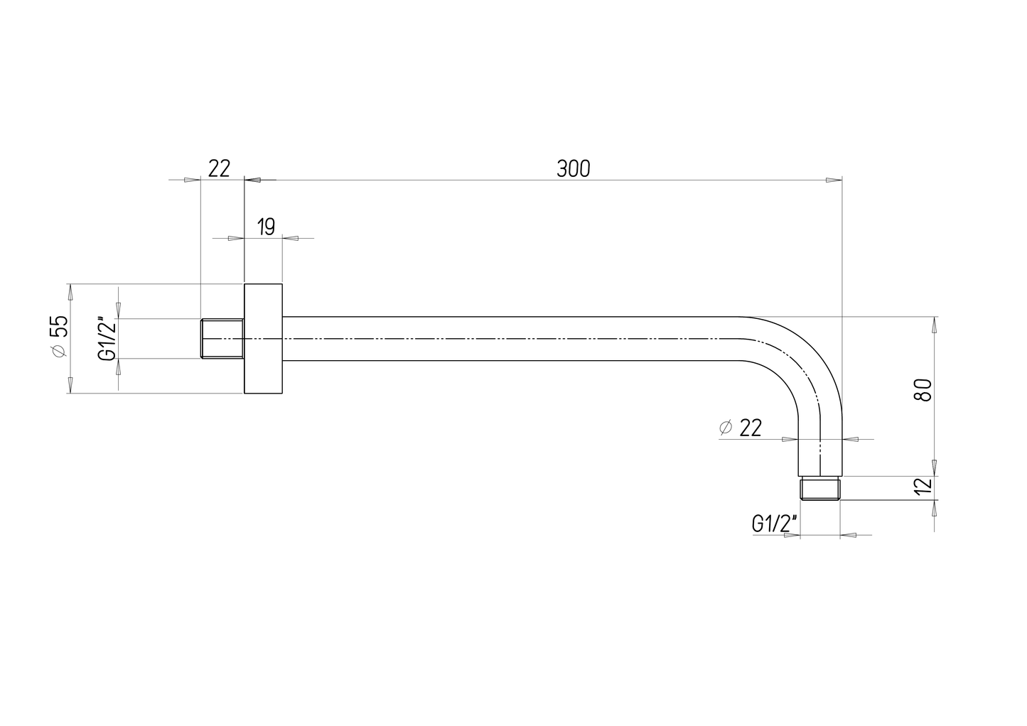 Braccio doccia tondo cm 30 Jacuzzi