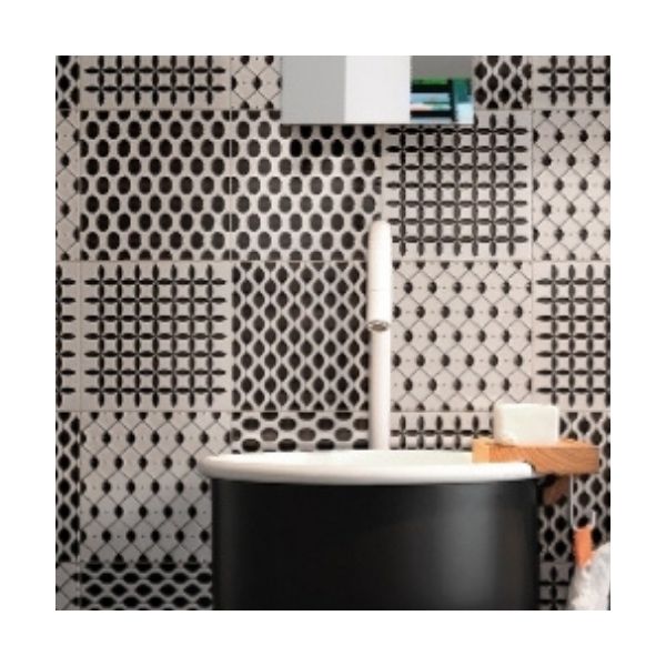 Piastrelle 20x20 Chic mix glossy bianco nero patchwork