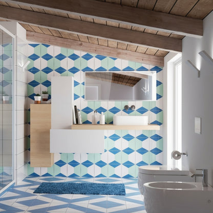 Piastrella 20x20 Dement prospect blu decoro matt