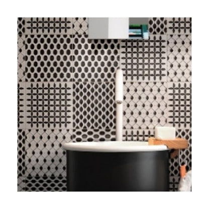 Piastrelle 20x20 Chic mix matt bianco e nero patchwork