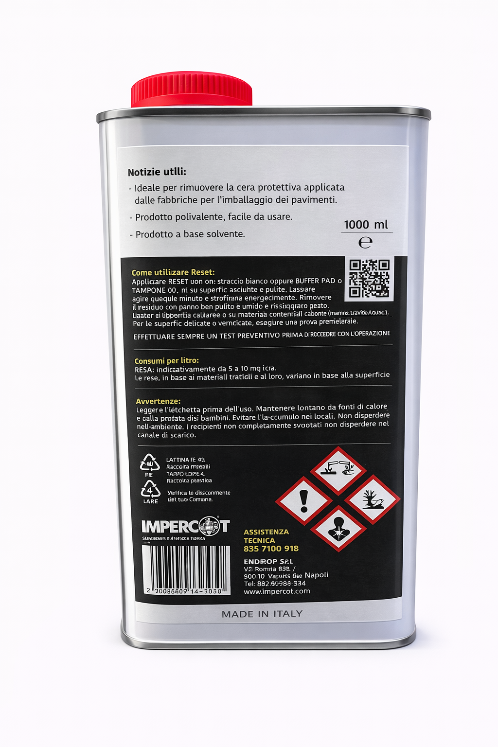 Reset 1000 ml - Detergente professionale per siliconi, colle, pitture ecc