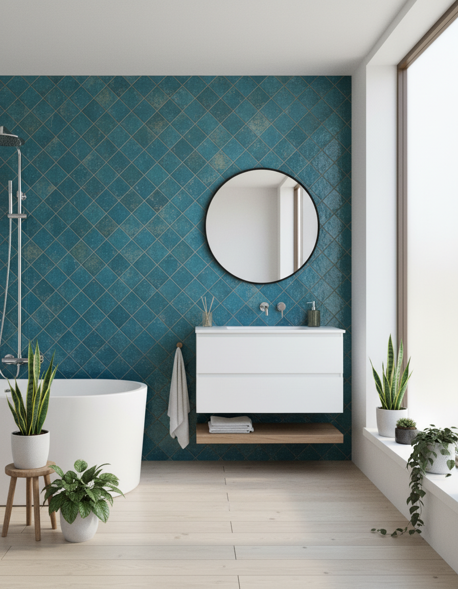 Piastrella 10x10 Blu badia matt