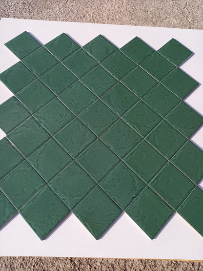 Piastrelle 10x10 Verde bottiglia lucido
