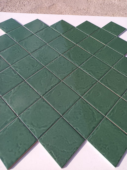 Piastrelle 10x10 Verde bottiglia lucido