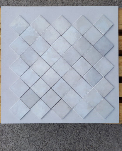 Piastrelle 10x10 Bianco nuvola lucido