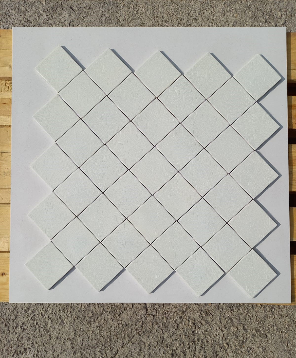 Piastrelle 10x10 Madreperla bianco crackle lucido