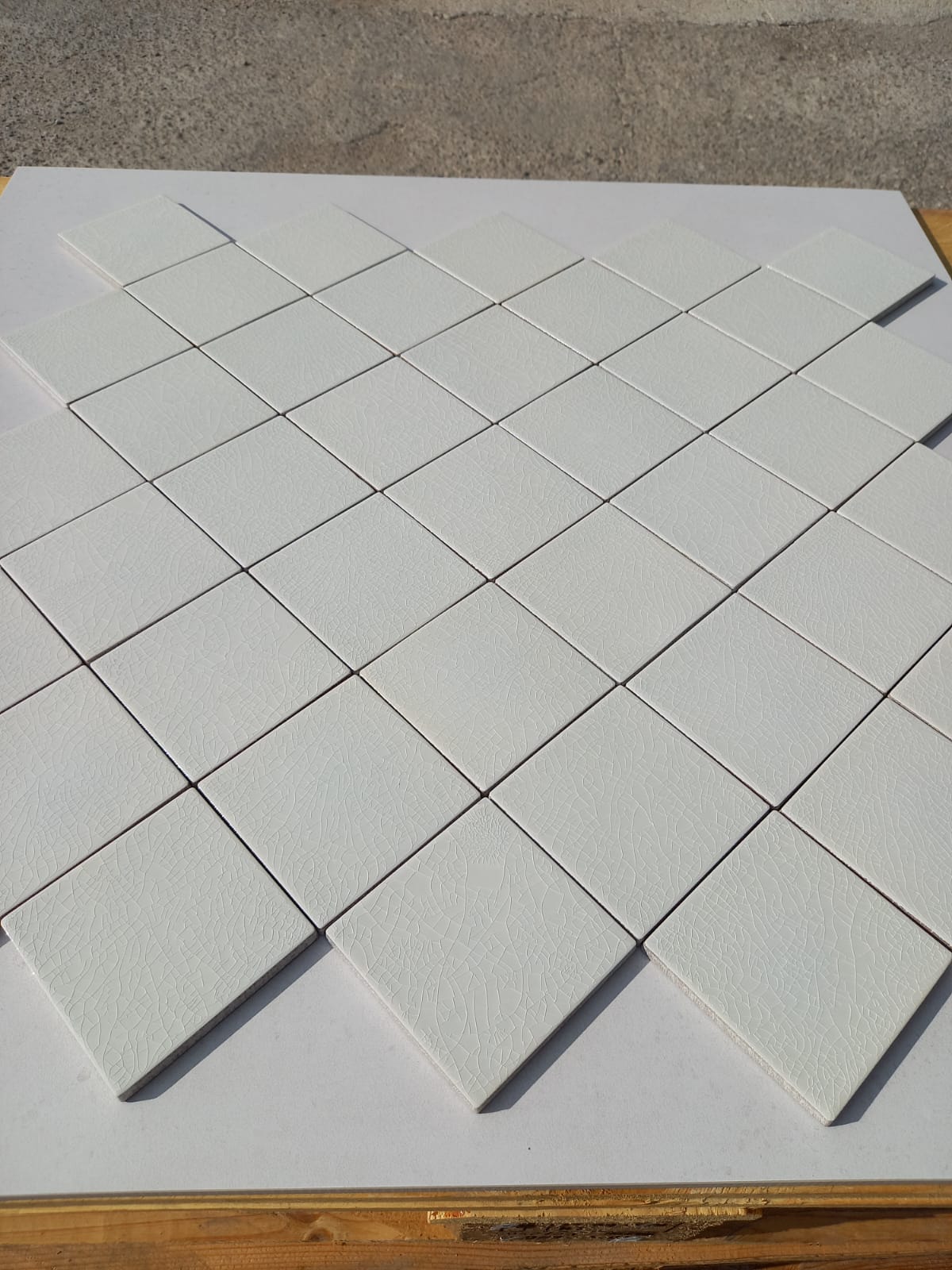 Piastrelle 10x10 Madreperla bianco crackle lucido