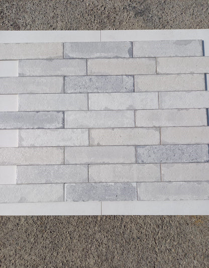 Piastrella 7.5x30 Bricklane bianco sfumato