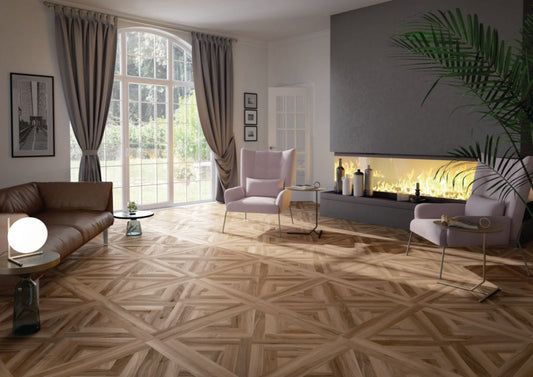 Piastrelle 80x80 Maison noce spina rettificato legno a cassettone