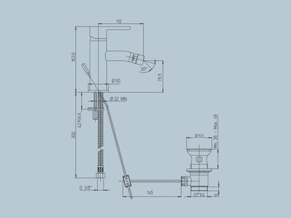 Miscelatore monocomando bidet Serie Sunset