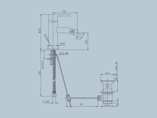 Miscelatore monocomando bidet Serie Sunset