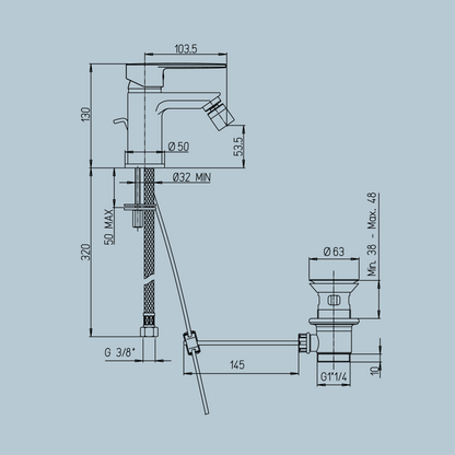 Miscelatore monocomando bidet Serie Borea