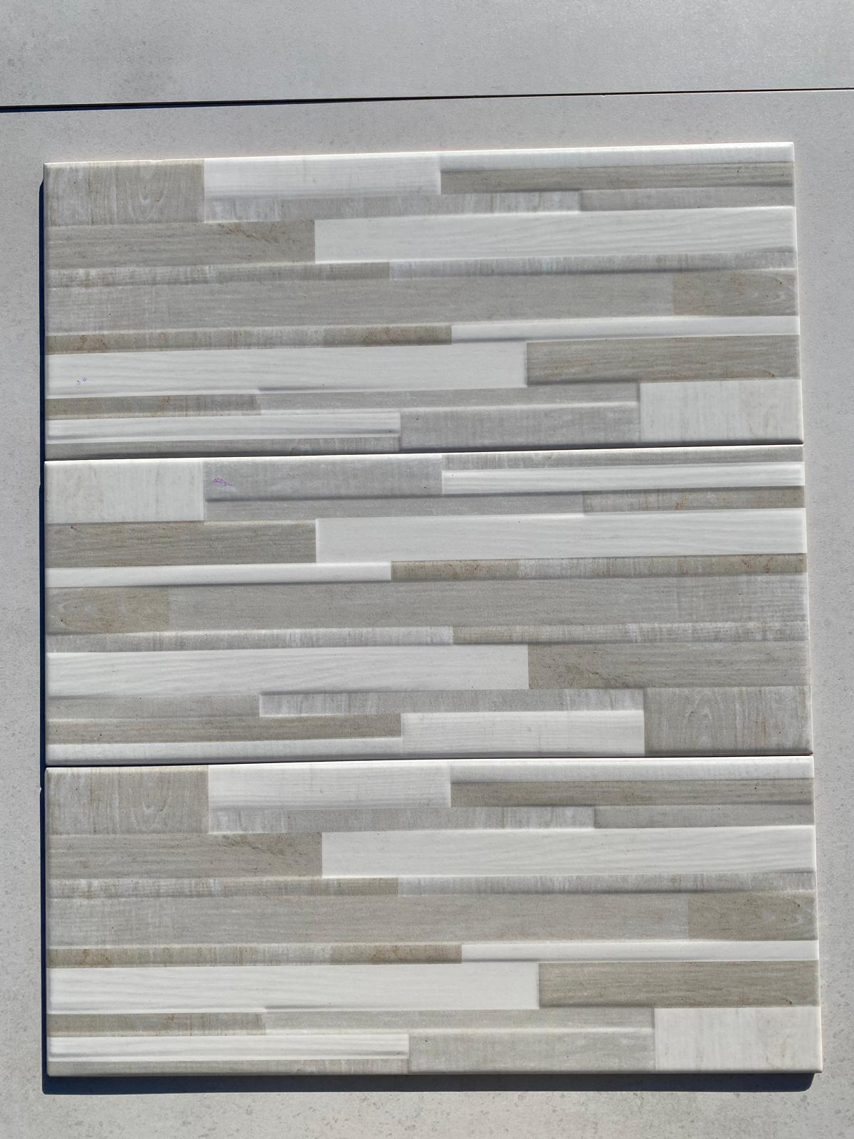 Piastrelle 20x50 Dec. intarsio grey legno matt