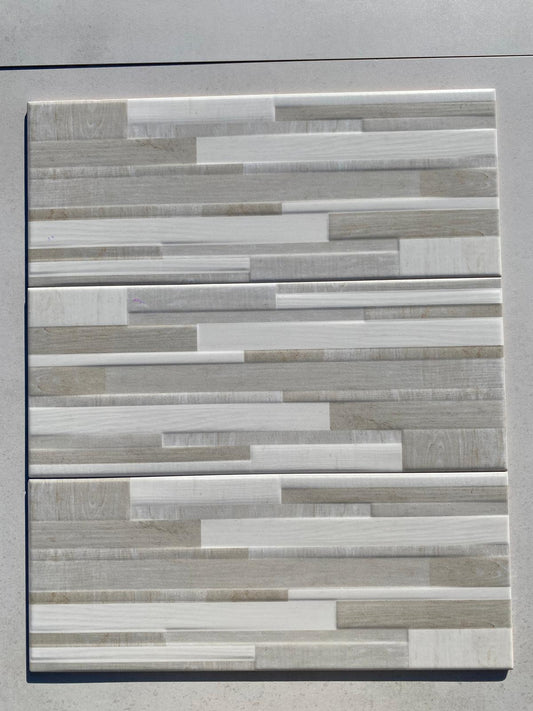 Piastrelle 20x50 Dec. intarsio grey legno matt