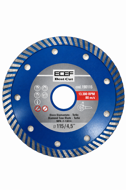 Disco diamantato 115mm ECEF - Cod.190115 - Per gres e materiali da costruzione