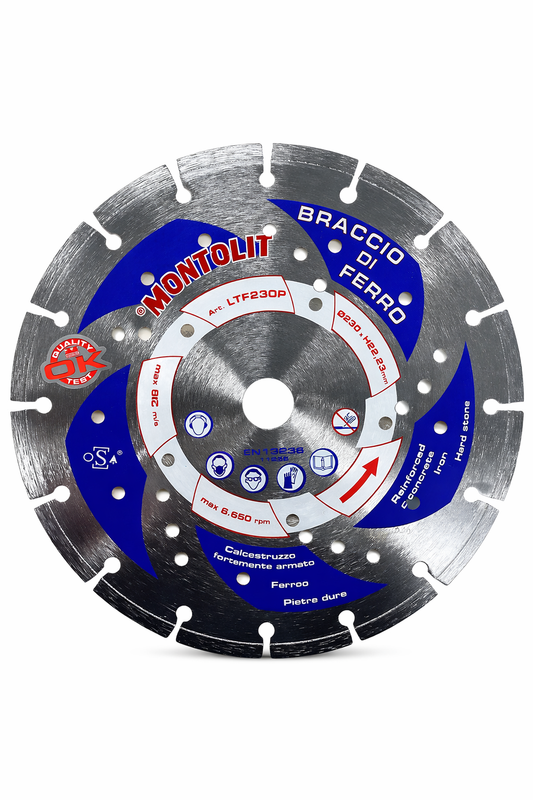 Disco Diamantato Montolit - art. LTF230 P - Per calcestruzzo ferro e pietra