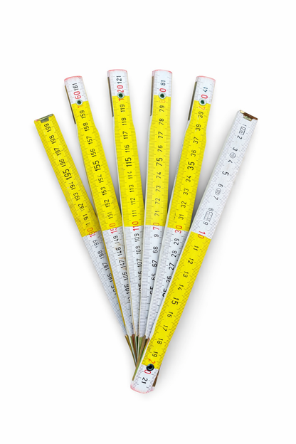 Doppiometro in legno bianco-giallo professionale 2 m