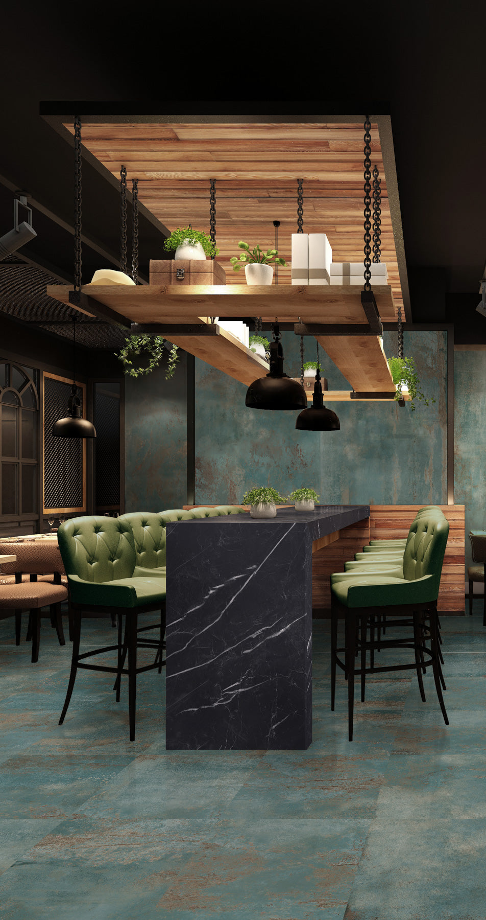 Piastrelle 60x120 Flatiron jeko rettificato matt metallo verde