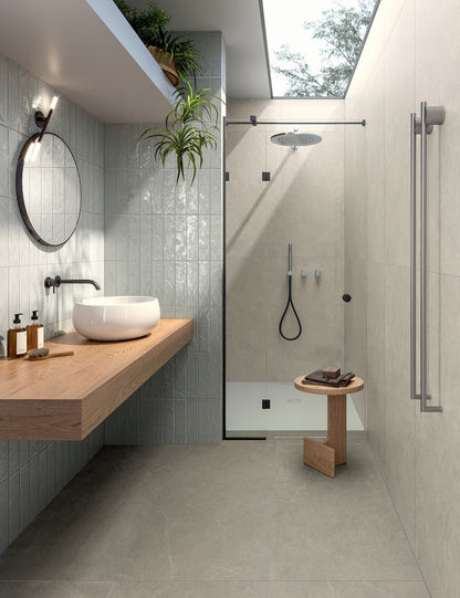 Piastrella 7.5x30 Regoli grigio glossy
