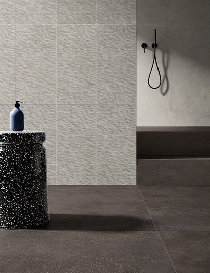 Piastrelle 60x120 Stonecloud dark rettificato grigio cemento matt