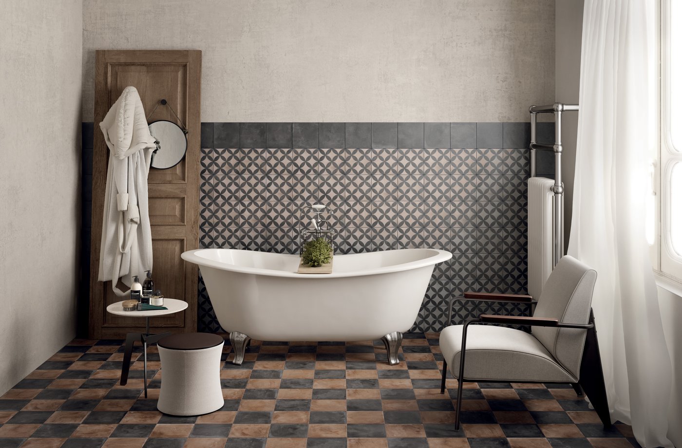 Piastrelle 20x20 Serie Terra astro f bianco nero matt