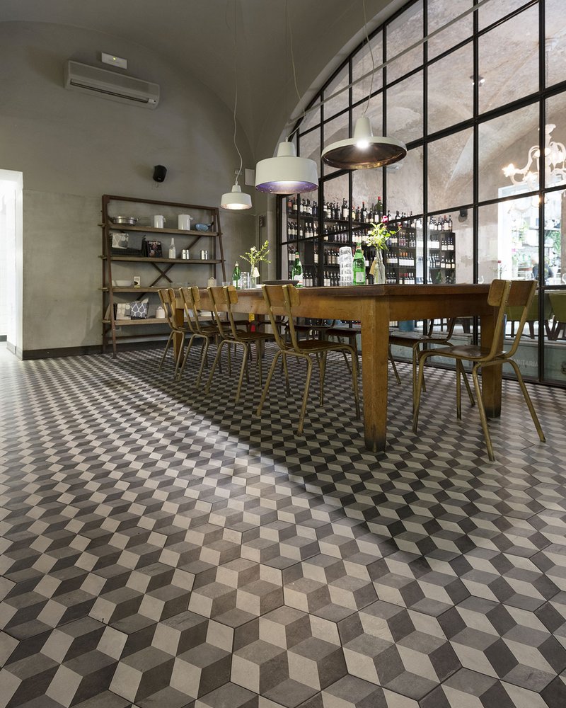 Piastrelle 20x20 Serie Terra cubo f bianco nero matt