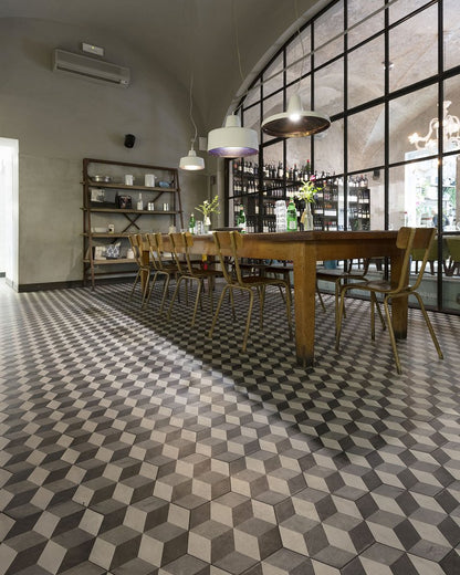 Piastrelle 20x20 Serie Terra cubo f bianco nero matt