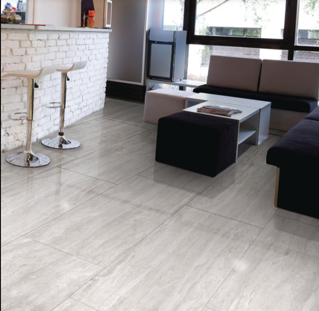 Piastrelle 60x120 Templestone plow rettificato travertino grigio matt