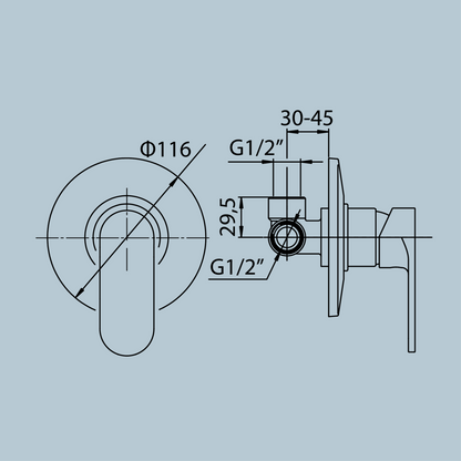 Miscelatore monocomando incasso doccia Serie Borea