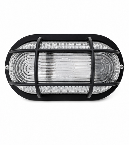 Viridex - Lampada Tartaruga Ovale con Griglia di Protezione – Design Industriale per Interni ed Esterni